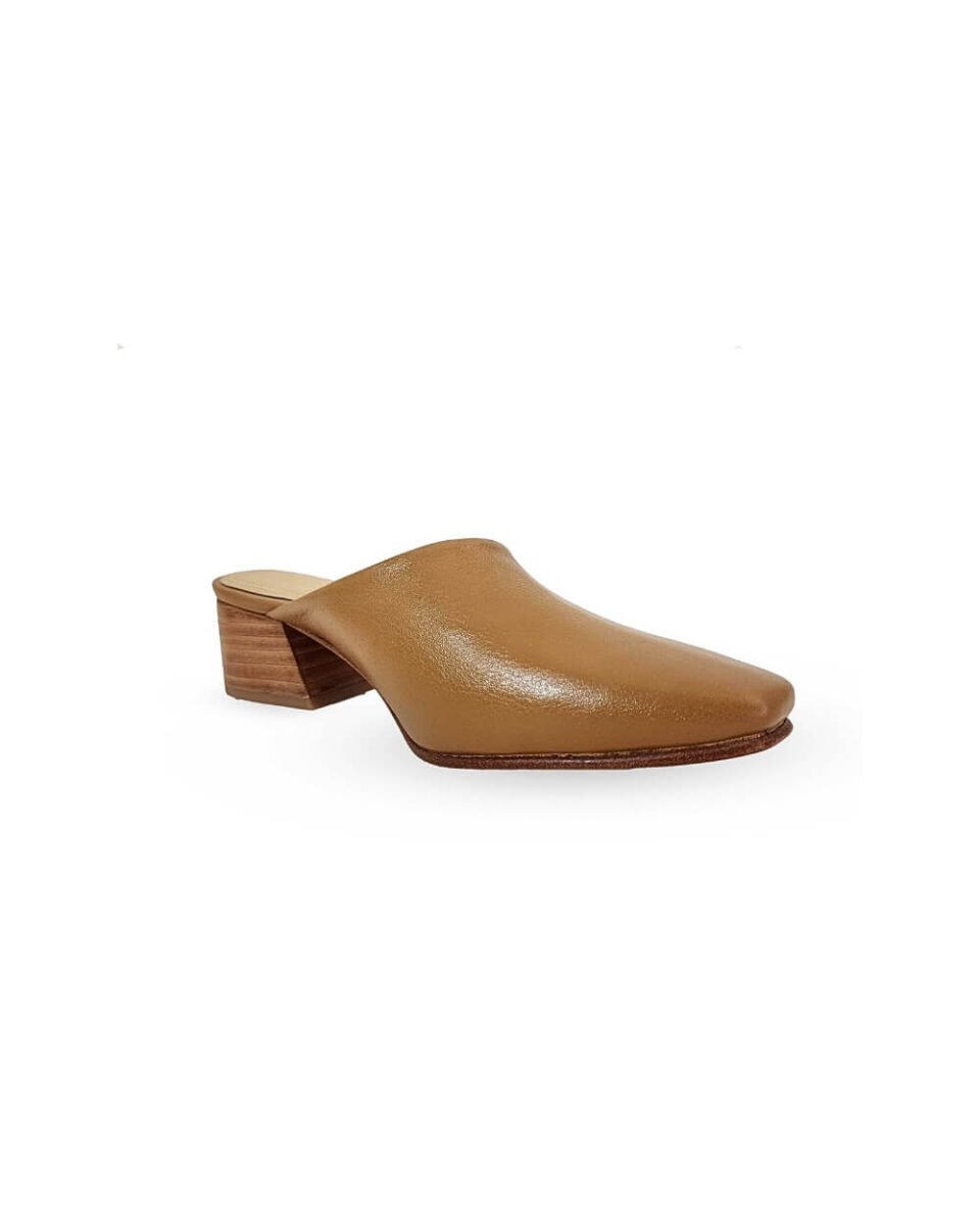 Mule Grecia de cuero con taco 5 cm – Cecilia Fiorentini