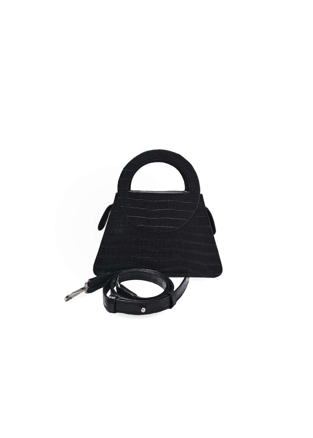 👉 Cartera Aura en cuero croco negro Cecilia Fiorentini, bolso de lujo sostenible hecho en Perú